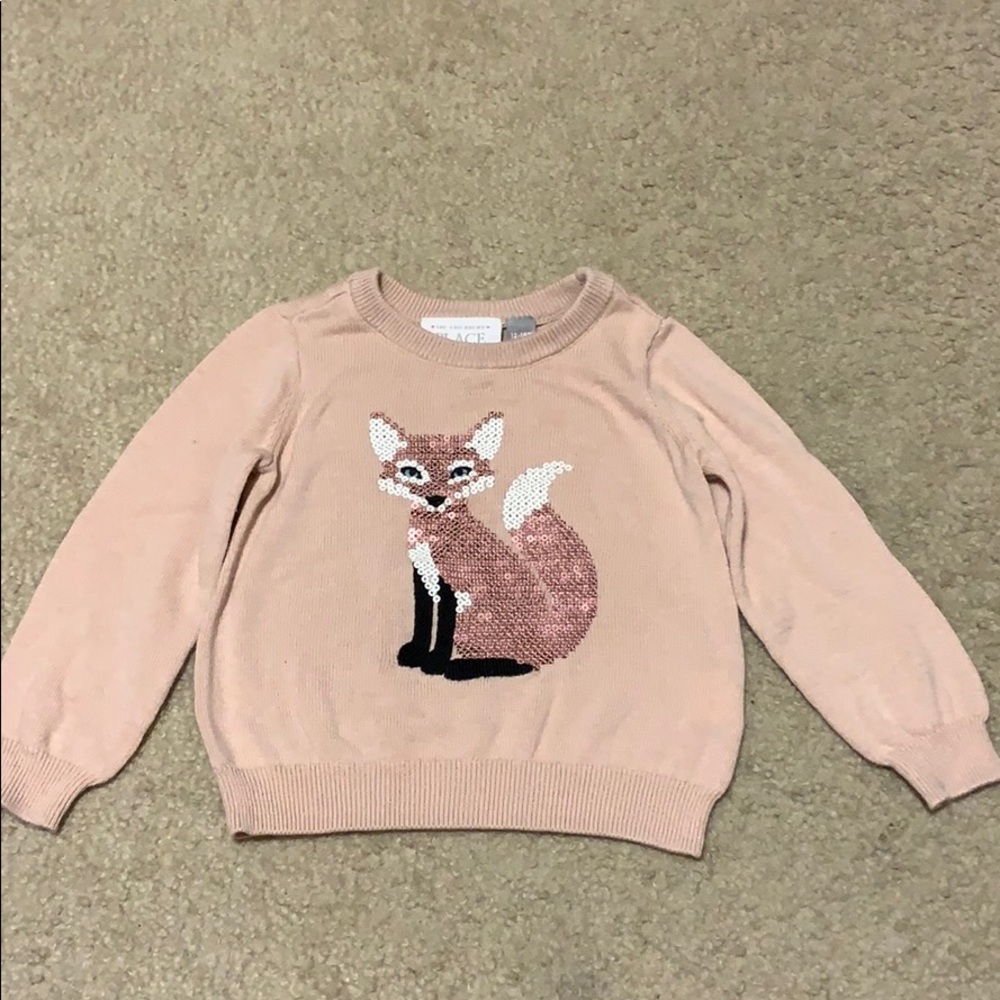 The Children’s Place Sequined Fox Sweater - Picture 1 of 3